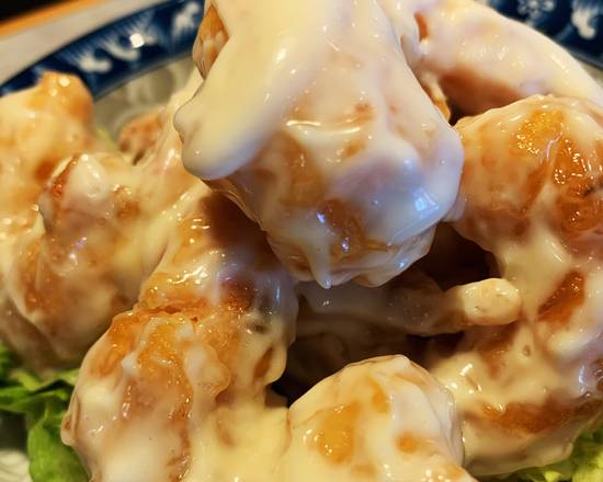 91. 珊汁虾球 Crevettes frit avec sauce mayonnaise Shrimp with Mayonnaise Sauce